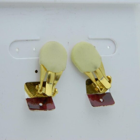 New Old Stock ROSA FLORES White Glass Earrings - Picture 4 of 5